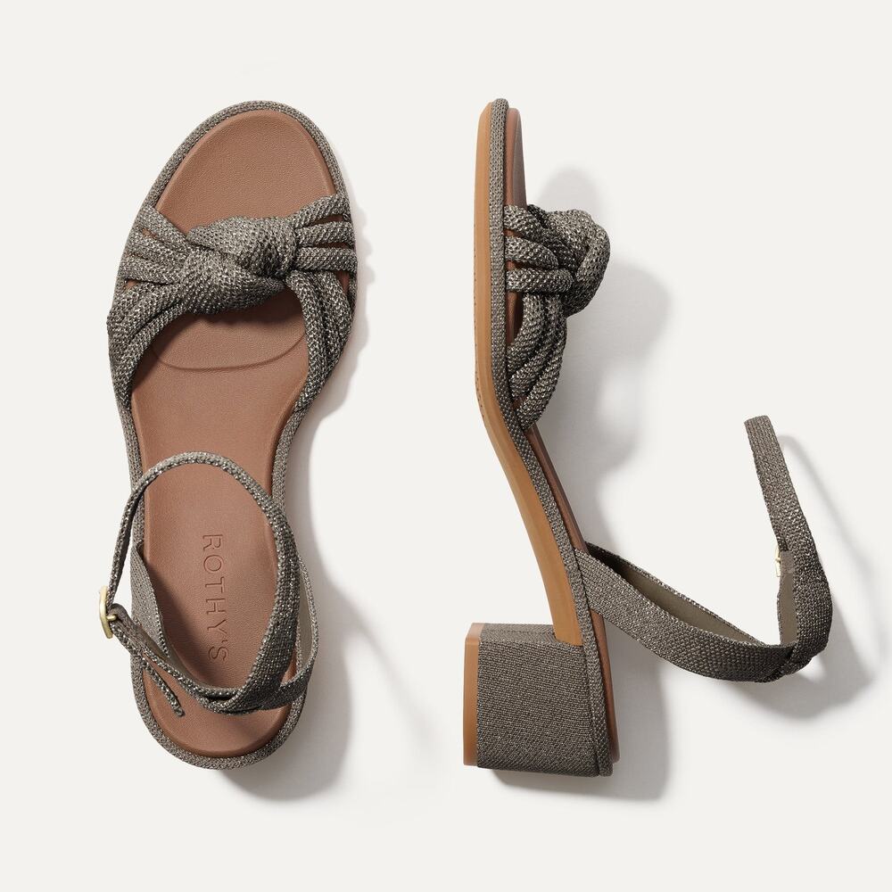 Rothy's The Knot Sandal In Silver Sand Size 8.5